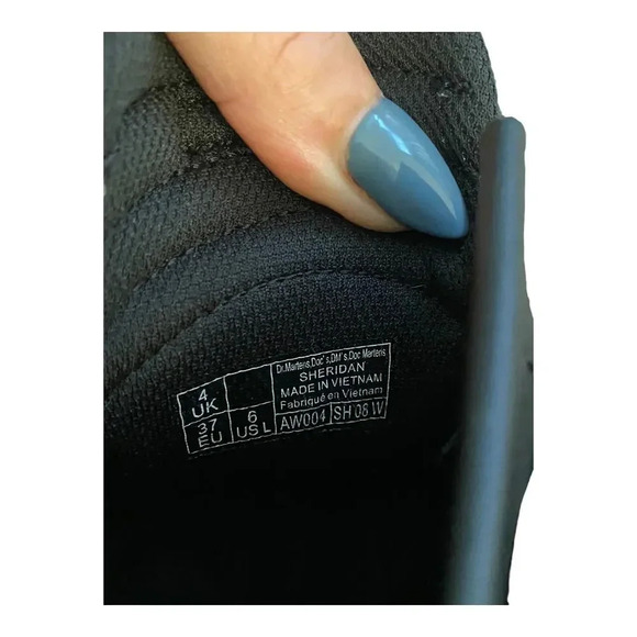 Dr. Martens Sheridan Black Combat Work Boots Women's US 6 Lace Up Leather - Picture 10 of 12